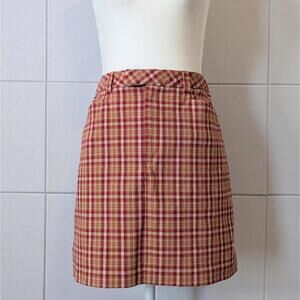 Vintage 90s GAP stretch cotton blend plaid mini skirt